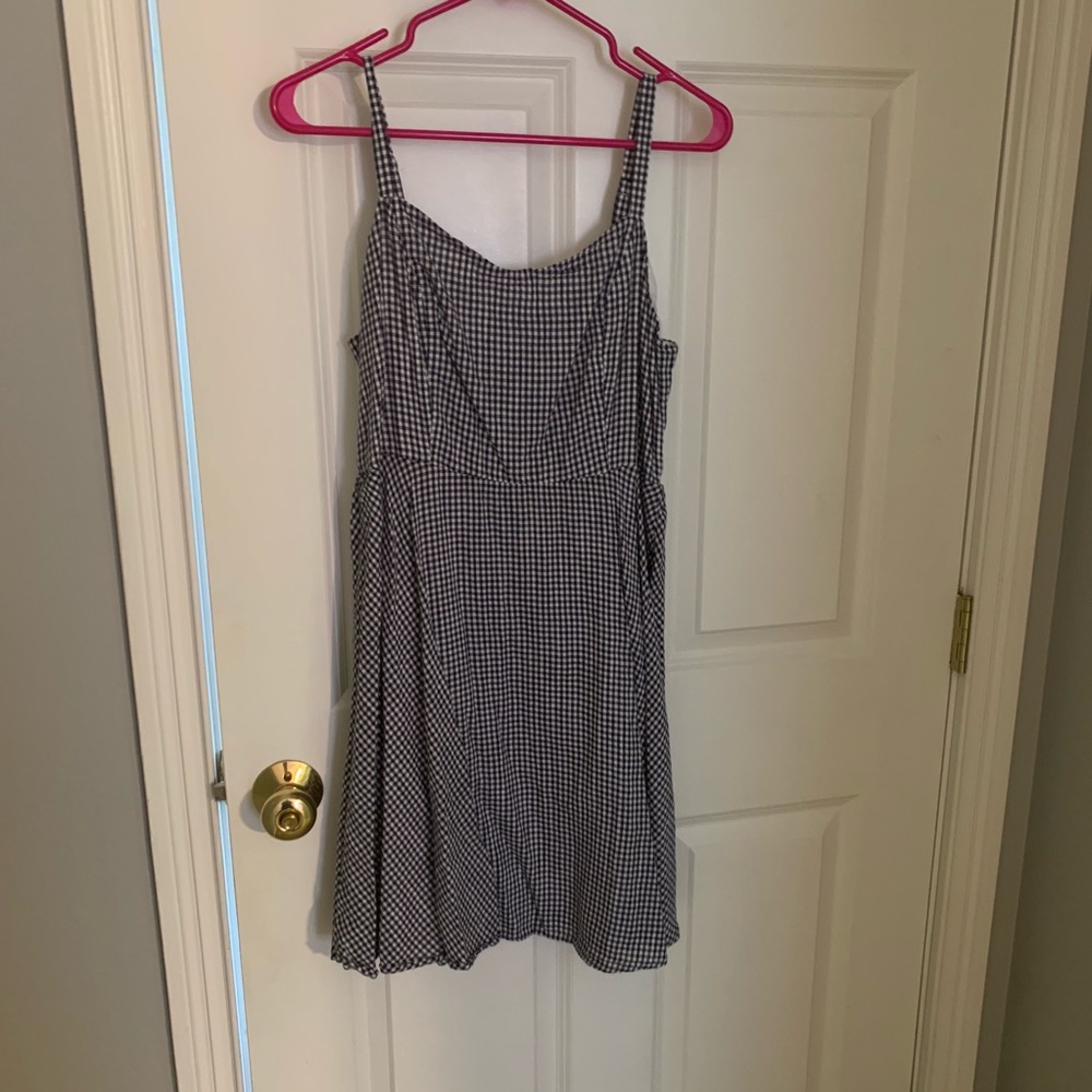 Navy/White Gingham Dress